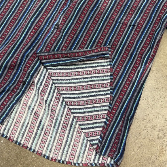 Vintage Ash Creek Trading Men’s Striped Flannel Shirt L Faded Distressed - Picture 5 of 9
